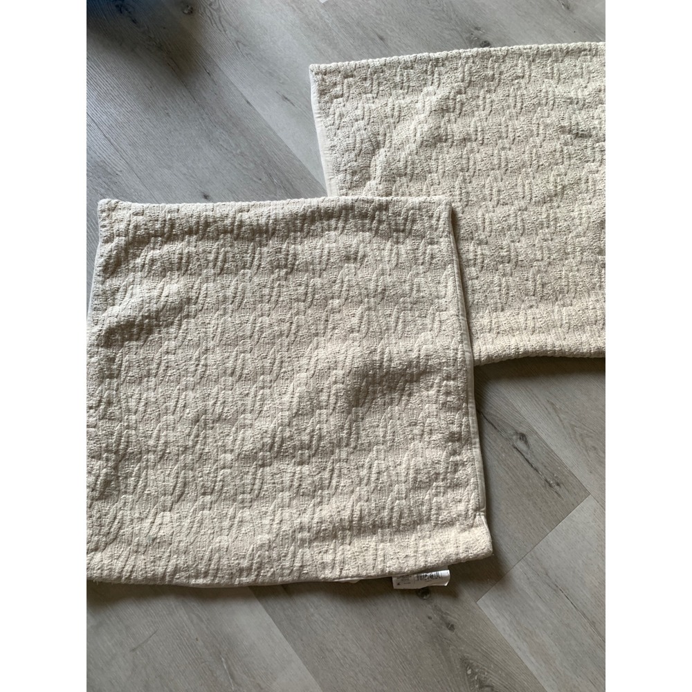 Threshold Studio McGee Cream Textured Woven Throw Pillow Covers Set of 2 24x24